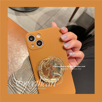 French retro goddess bracket vivox70 phone case x60 luxury x27 Korea insx21 women x60pro liquid silicone x50x30 caramel color x9 all-inclusive x2