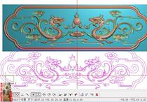 Taishan chair panel sofa backrest horizontal grass dragon Double Dragon grass dragon Group board engraved map jdp relief map grayscale map