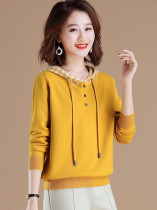 Autumn and winter loose sweater womens hooded sweater knitted shirt early autumn womens new spring and autumn coat pullover base shirt