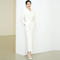 2020 Spring and Autumn womens new jumpsuit high-end temperament White temperament slim body high waist slim jumpsuit women