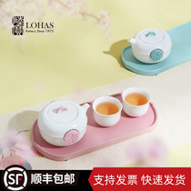 Quality Ceramic Bone China Porcelain Flower Troupe Brocade Rust Tea Ceremony Small Teapot Tea Cup Double Delicate Tray Suit Tea Set for sending people