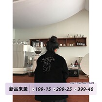 Dongri is a curly corduroy bear embroidered padded jacket 2021 new spring casual top for women