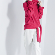 Two Nordic wind loose piles of lazy pile collar high collar pure color minimalist jersey long sleeve sweater womens winter