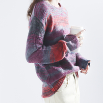 Two segments Dyeing Yarn du DU One No 2 Beauty Nordic Single Horse Hairy Long sleeves fur coat autumn winter 2018 new