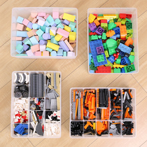 Lego building block containing box plastic transparent with cover childrens baby lego loading toy Divided Sorting Finishing Box