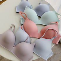 No trace bra without steel ring one piece of glossy girl High School students flat chest underwear women aa cup thin breathable