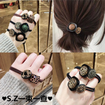 South Korea BAO WELN Tetris disc Czech Diamond Hair Ring Hair Rope Fashion Button Leather Fascia Red Ins Balls head rope Girl