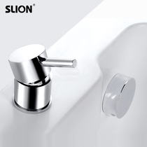 Shilin full copper single hole bathtub faucet cylinder side Type hot and cold water split waterfall bathtub faucet set sitting