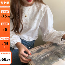 The smallest sea white shirt female retro Hong Kong flavor two wear heart machine top loose design Shirt shirt 2021 Spring