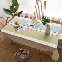 Tablecloth fabric Modern simple Nordic style Japanese tea table Cotton and linen small fresh long table tablecloth tablecloth hot sale