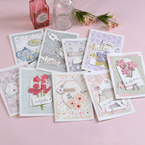 Ihe handmade decal greeting card light color hipster small floral card universal card thank you card WISH-1806