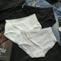 White panties ice wire trace slip middle breathable girl high school students summer thin triangles