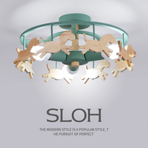 Nordic bedroom ceiling lamp ins girl net red childrens lamp Trojan Cartoon boy girl daughter room lamp