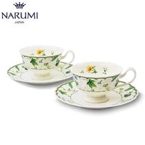 Japan NARUMI NARUMI Queens Memory Double Teacup Dish Set Bone China 95082-21457