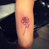 3) line rose tattoo stickers simple men and women creative stickers waterproof and durable girl cute stickers