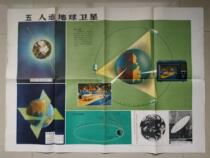 T:The Artificial Earth satelliteof the fully open large astronomical wall chart in the 1980s is more dilapidated and has mildew around it