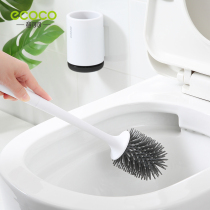 Toilet brush long handle soft wool wash toilet brush no hole wall hanging home toilet ground cleaning soft glue brush