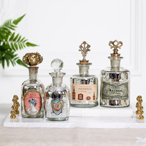 imported european nostalgia handmade silver glass brass cover vintage perfume bottle glass bottle creative ornament