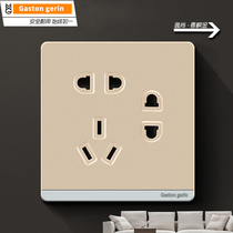 Panel champagne gold bezel-less hole socket two three two three-prong 7 Eye socket three or four plug porous panel