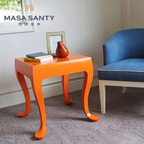 Orange corner several solid wood small apartment designer Nordic side several creative small beautiful square table small coffee table simple