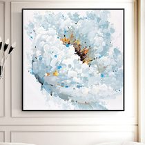 Pure Hand Painted Oil Painting Hyun Guan Decoration Painting Minimalist Modern Restaurant Art Feel Cozy Flower Living Room Background Wall Hanging Painting