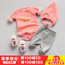 Mommy Kiss Bei Lele Female Baby Conjoined Clothes Autumn Summer Clothing Outsuit Mens Baby Cotton Clothes Winter Newborns