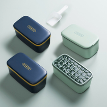 Refrigerator household with cover silicone frozen ice mold ice grid ice storage box Large capacity food grade round ice hockey