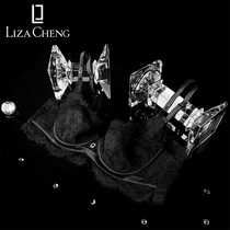 Liza Cheng thin bra big chest small single layer eyelash lace sexy womens underwear rhinestone LB0743