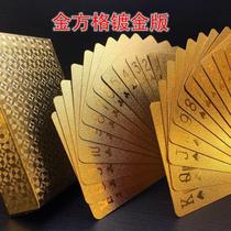 24K gold color gold foil playing cards nouveau riche gold waterproof hair brother with the same factory direct sales Texas checkered gold plating