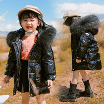British next sara girl down jacket 2021 Winter New thick white duck down small children Korean winter dress