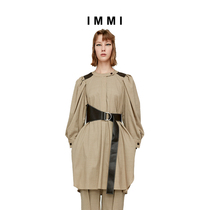 (Designer brand IMMI)Plaid Worsted Wool Stitching dress 192DS026X