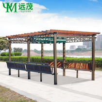 Outdoor Pavilion outdoor courtyard solid wood grape shelf assembly anticorrosive wood corridor outdoor awning Villa canopy