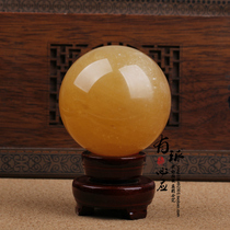 Natural yellow crystal ball feng shui ball dribbling ball seven-star array lucky yellow crystal ball ornaments Town House