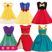 Foreign trade female child treasure Elena Melida Mitch Mermaid Belle Snow White Super Foreign Air Knot Dress