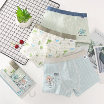  Childrens underwear pure cotton four-corner shorts Baby boys boxer shorts 3-12 years old boys summer thin mid-size children