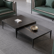 Italian minimalist rock board telescopic coffee table TV cabinet combination modern simple small apartment model room creative designer