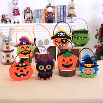 Halloween non-woven fabric hand bag Candy Handbag skull Pumpkin Ghost felt cloth Decorative Props