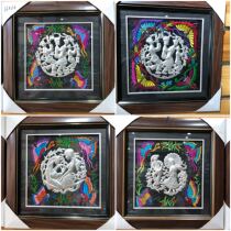 Customized Guizhou national characteristics silver painting pure hand-made silver inlay embroidery process