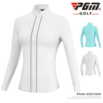 pgm new golf clothes womens golf womens long sleeve golf clothing womens stand-up collar top breathable quick-drying