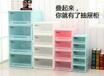 Pull type plastic wardrobe drawer type clothing box storage box storage box combination transparent independent Division