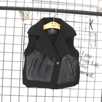 Boy girls leather waistcoat warm jacket 2022 Childrens autumn clothes Han version Autumn winter small and medium childrens new vest surges