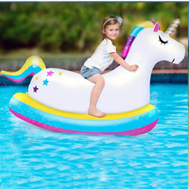 Water inflatable toy inflatable flamingo Mount floating row unicorn swimming ring inflatable bed rainbow horse floating bed