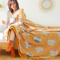 Five-layer gauze towel quilt pure cotton breathable adult summer cool quilt Office lunch break blanket Air conditioning quilt summer blanket
