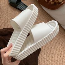 Women's summer new ins fashion soft thick bottom step on excrement slippers indoor home with non-slip bathroom bath slippers