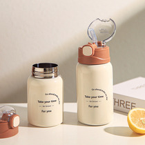 304 stainless steel insulation cup girls cute water cup to school special portable straw cup