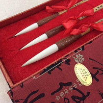 The time-honored brand Yangao brush Huzhou book brush Wang Yipin Zhai pen Zhuang Tiangan brand big Kai pen 3 sets of medium regular script official script official script script Chinese painting splashing ink handmade Shanlian Lake pen gift box box