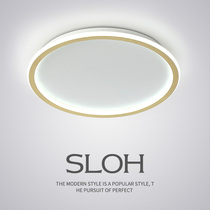 Nordic bedroom lamp simple modern atmosphere warm romantic golden round ceiling lamp secondary three-color remote control lamp