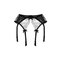 New British lace garter with metal buckle 4 hook adjustable back buckle sexy Universal black and white complexion