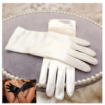 Stockings mate satin elastic satin silky sheen mitten short gloves wearing stockings etiquette wedding for men and women