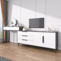 Nordic style dressing table bedroom modern minimalist storage cabinet advanced retractable solid wood dressing table TV cabinet one
